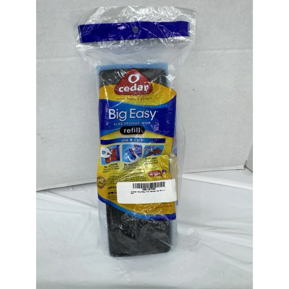 O-Cedar Big Easy Flat Sponge Mop‎ Refill New In Package Discontinued